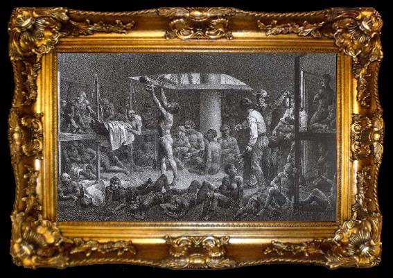framed  Johann Moritz Rugendas The hold of a slave ship, ta009-2